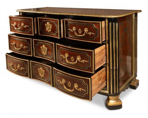 Antiquités - Commode marquetée Epoque Louis XIV