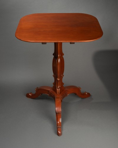 18th century - Mahogany veneer Pedestal stamped Canabas