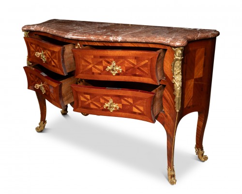 Mobilier Commode - Commode marquetée Epoque Louis XV