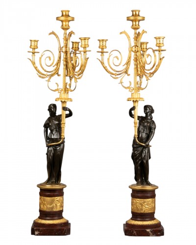  A Pair of tall   candélabra  late 18th  Century 