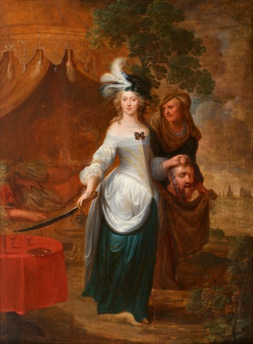 Judith avec la tête d'Holopherne - Hieronymus Janssens (1624 - 1693) - Tableaux et dessins Style 