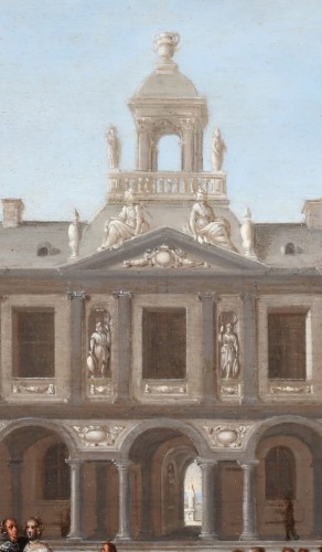 XVIIe siècle - Une cour de palais avec la noblesse - Daniël de Blieck (Middelburg vers 1610 - 1673)