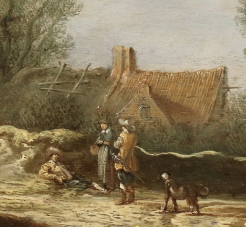 Personnes conversant à l'entrée d'un village - Pieter de Neyn (1597-1639) - Jan Muller