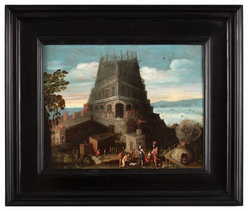 La tour de Babel - École flamande du XVIIe siècle - Tableaux et dessins Style 