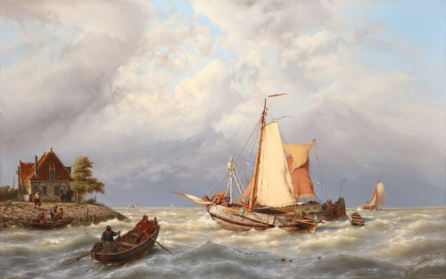 Navires en pleine mer - Johannes Hermanus Koekkoek (1840 - 1882)