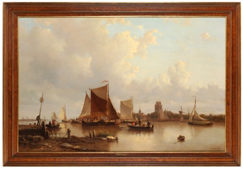 A view of Dordrecht - Everhardus Koster (1817 - 1892)  - Paintings & Drawings Style 