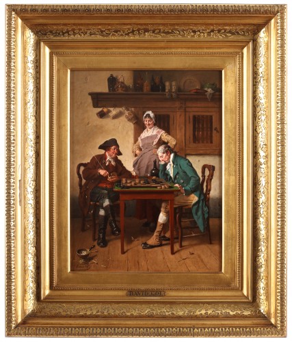 A game of checkers - David Col (1822 - 1900) - Paintings & Drawings Style 