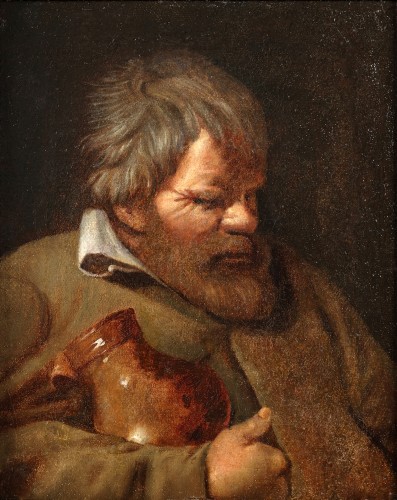 A man with his jug - Flemish school, 17th century