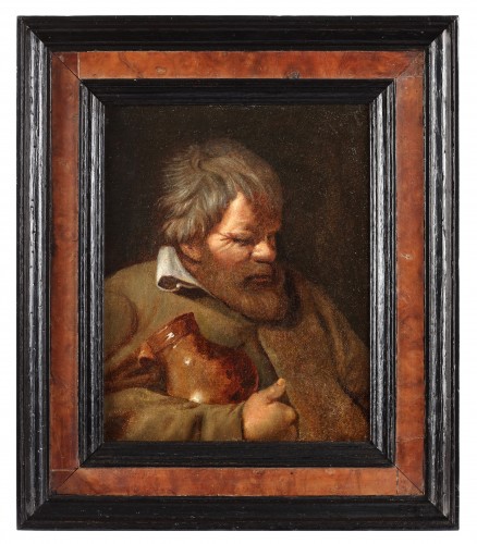 A man with his jug - Flemish school, 17th century - Paintings & Drawings Style 