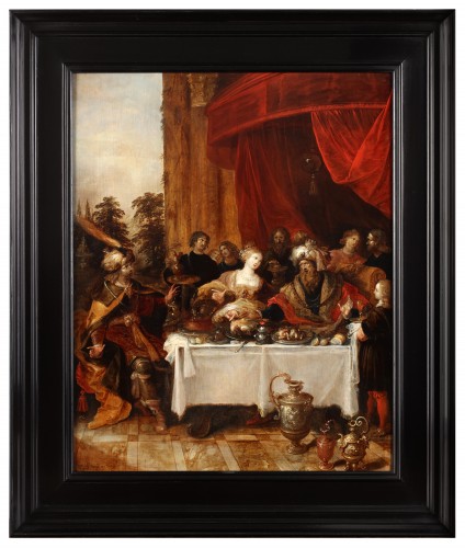 The feast of Esther and Ahasuerus - Frans Francken II (1581 - 1642) - Paintings & Drawings Style 