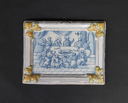 17th century - Nevers Pair of plaques depicting the Nativity and the Last Supper, 17s