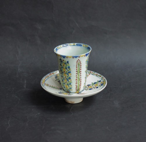 Large siliceous ceramic sorbet cup from Kütahya (Turkey), early 19th century - 