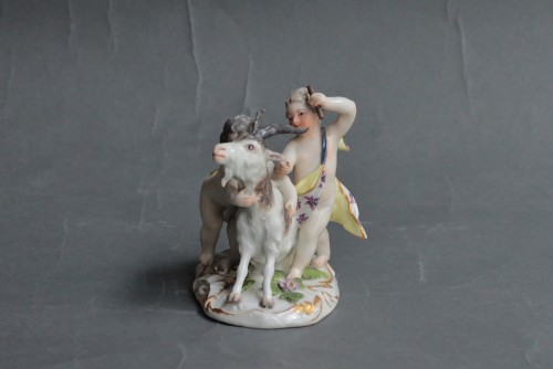 Porcelain & Faience  - Meissen porcelain group of children with a goat, circa 1755