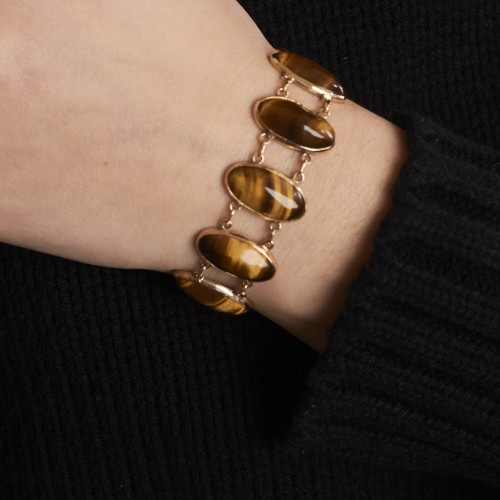 Gold and tiger eye bracelet  - Antique Jewellery Style 