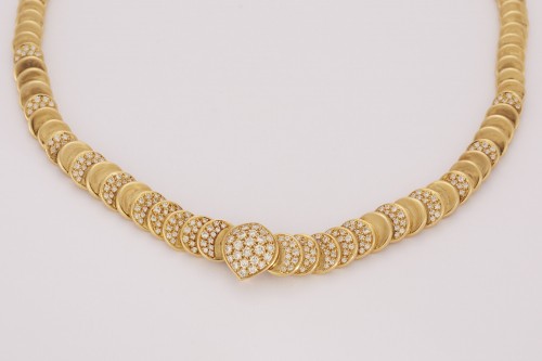 Gold and diamonds Necklace - Antique Jewellery Style 