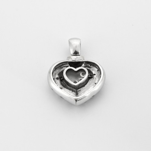 Bijouterie, Joaillerie Pendentif, Collier - Pendentif coeur or et diamants