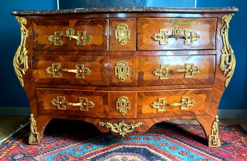 Mobilier Commode - Commode tombeau en marqueterie estampillée Boudin