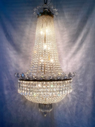 Lustre montgolfière Baccarat - Jullion Antiquités