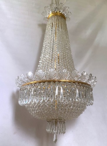 Lustre montgolfière Baccarat - Art Déco