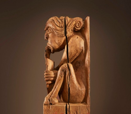 Sculpture Sculpture en Bois - Figure apotropaïque du diable