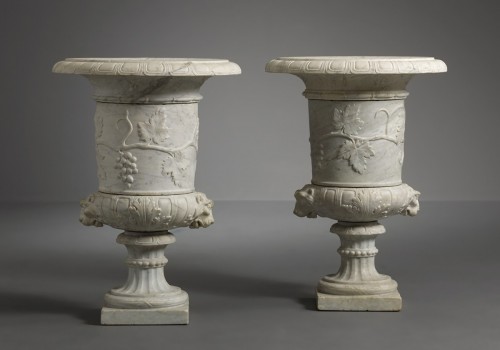Paire de vases en marbre Italien circa1870 - Objet de décoration Style Napoléon III