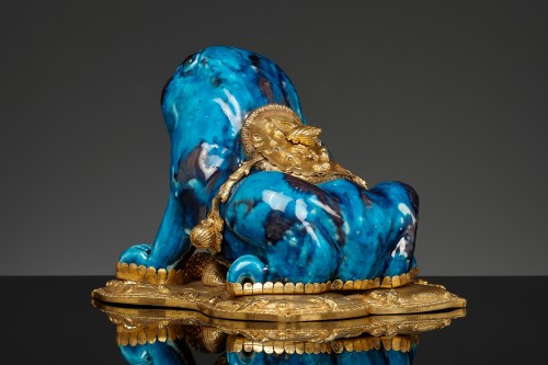 French mounted Régence inkwell in the shape of a Chinese porcelain toad - Decorative Objects Style French Regence