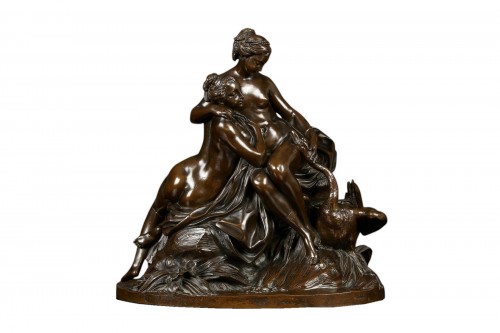 Sculpture en bronze de Leda et le cygne, d’après Etienne-Maurice Falconet