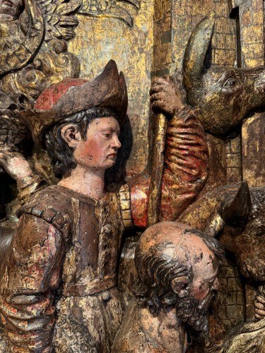 Art sacré, objets religieux  - Adoration des bergers - Grand haut-relief, Italie du nord ou Tyrol vers 1500