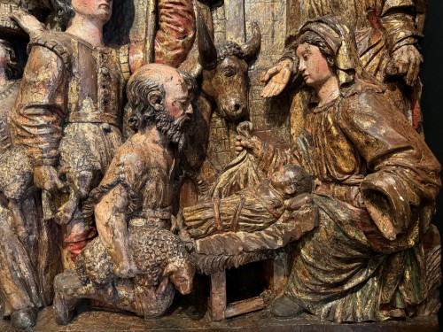 Renaissance - Adoration of the shepherds - Large high-relief, Northern Italy or Tyrol cir