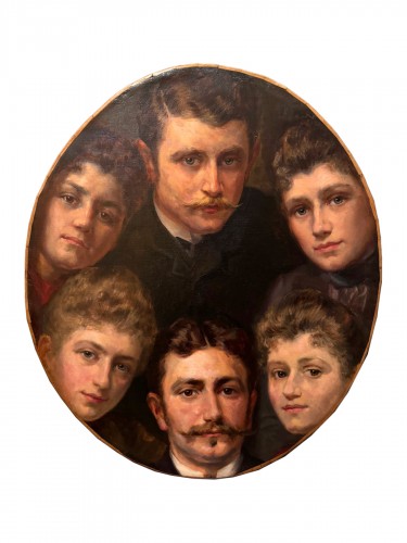 Multi-portrait oval, E.van HAM? 1875