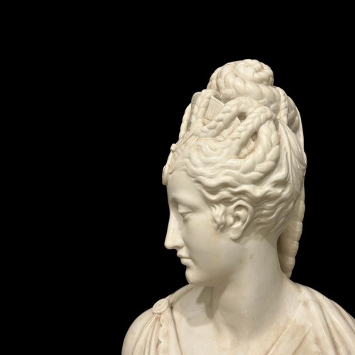 Diane de Poitiers, large marble bust (Carrara?) circa 1880 - Art nouveau