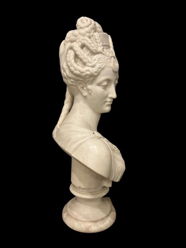 Antiquités - Diane de Poitiers, large marble bust (Carrara?) circa 1880