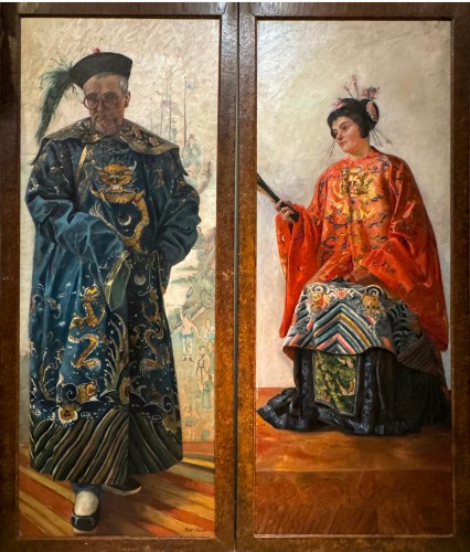 Paire de tableaux chinoisants, Rose FAVRE vers vers 1910-1920