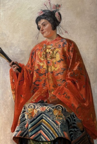 Tableaux et dessins Tableaux du XXe siècle - Paire de tableaux chinoisants, Rose FAVRE vers vers 1910-1920