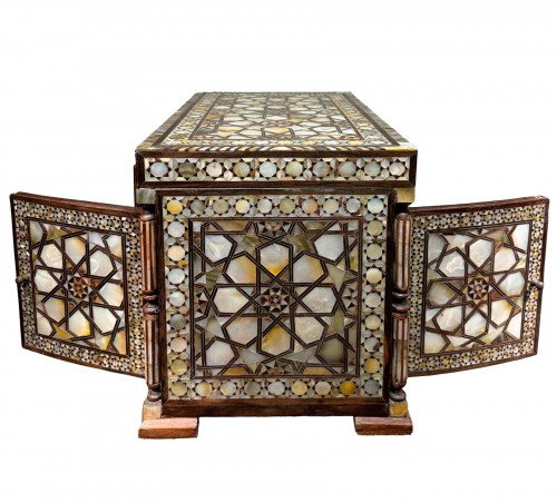 Ottoman cabinet in mother-of-pearl inlay, Syria, circa 1940.