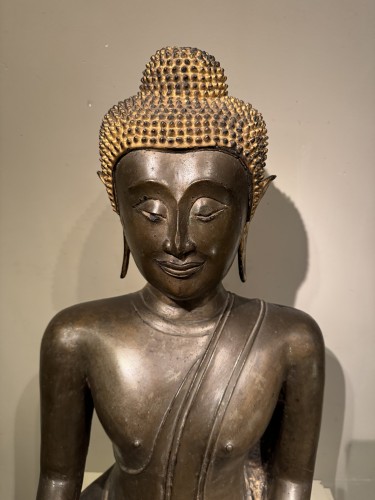 Large bronze Buddha , Ayuthaya , 17th c. - Asian Works of Art Style 