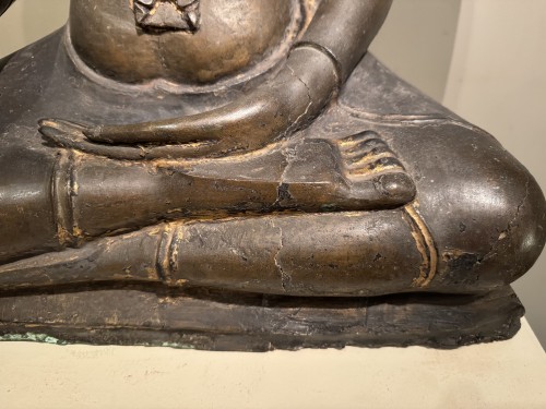 17th century - Large bronze Buddha , Ayuthaya , 17th c.