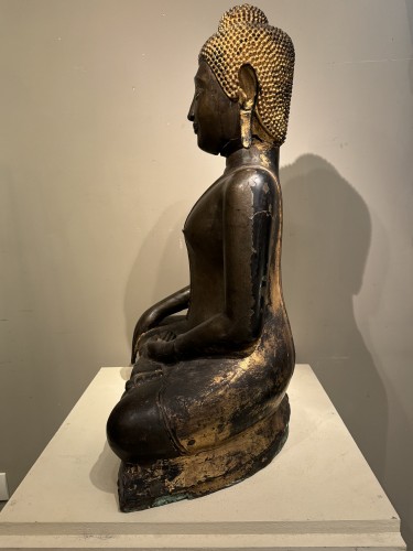 Antiquités - Large bronze Buddha , Ayuthaya , 17th c.