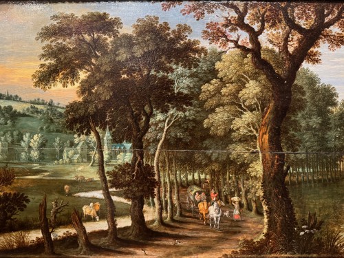  Country  scene, oil on panel, Flanders 17th century - Paintings & Drawings Style Louis XIII