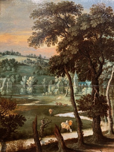  Country  scene, oil on panel, Flanders 17th century - 