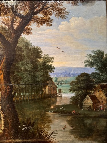  Country  scene, oil on panel, Flanders 17th century - Louis XIII