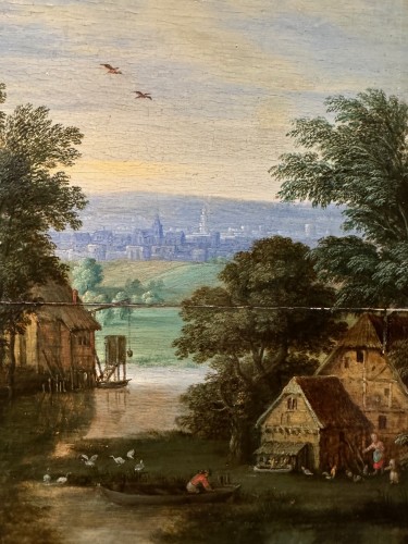 Louis XIII -  Country  scene, oil on panel, Flanders 17th century