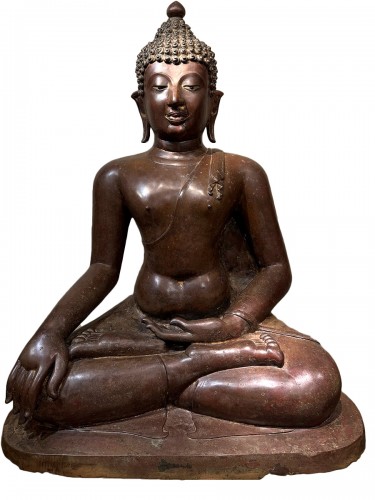 Très grand Bouddha en bronze, Thaïlande 17e-18e siècle