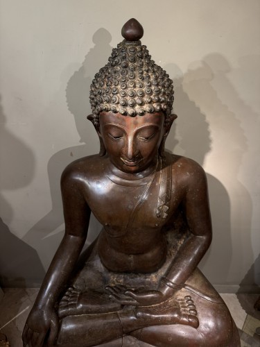 Asian Works of Art  - Very large bronze Buddha, Thailand 17th-18th century