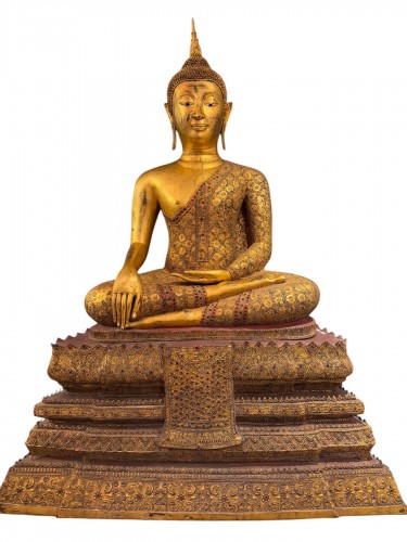 Très grand Bouddha Rattanakosin en bronze, vers 1900