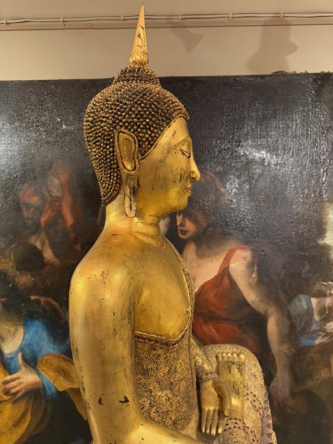 Antiquités - Très grand Bouddha Rattanakosin en bronze, vers 1900