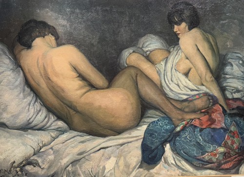 Les deux amies signé F. MOLINA, 1925