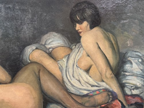 Art Déco - Les deux amies signé F. MOLINA, 1925