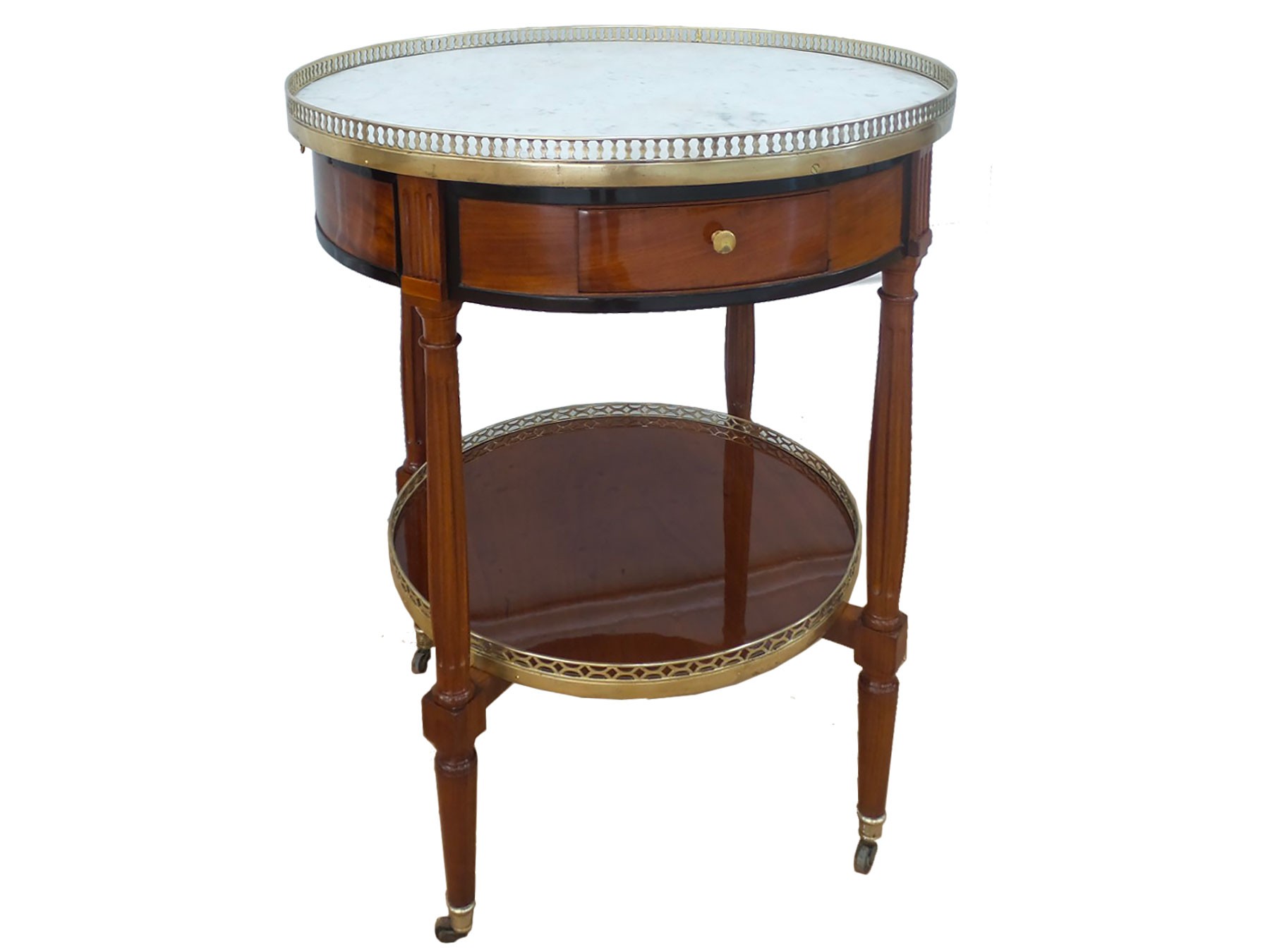 Antique French Louis XVI Style Mahogany Bouillotte Side Table