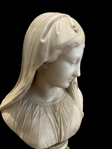 Jeune fille avec voile. G.M. BENZONI Roma 1867 - Galerie Francesco De Rosa